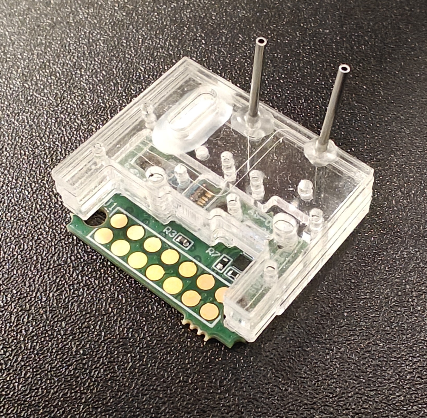 Diagnostics cartridge with integrated PCB